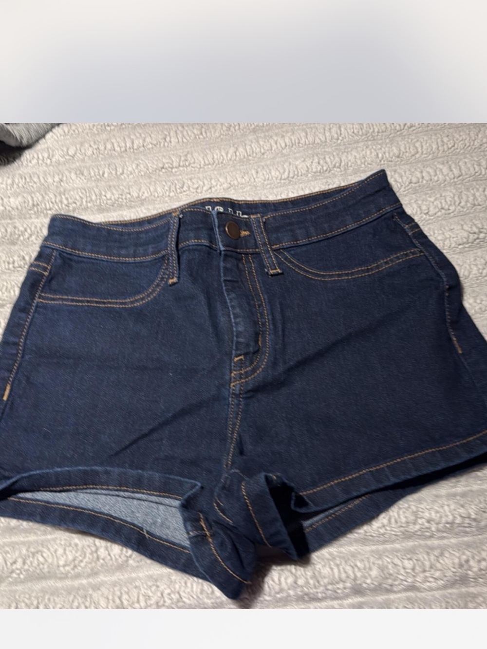 wild fable Dark Blue Denim Shorts - High-Rise Cut